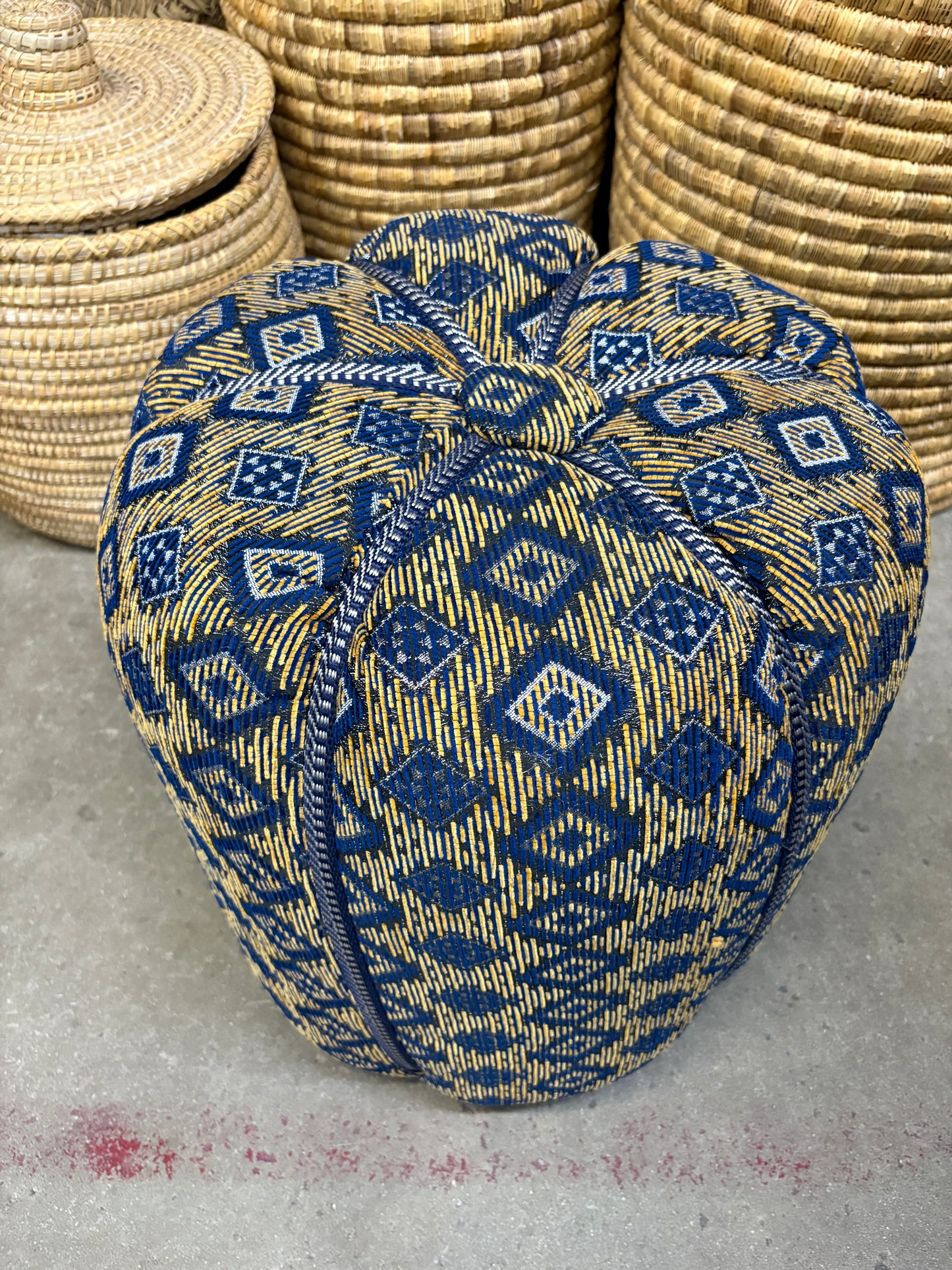 Moroccan Stuffed Fabric Pouf