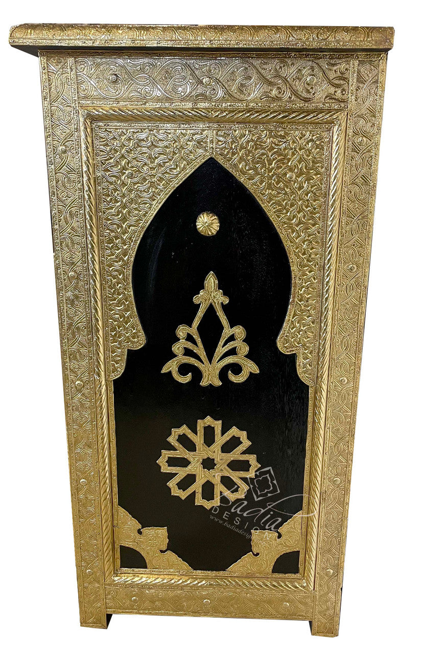 Hand Carved Brass Embossed Cabinet