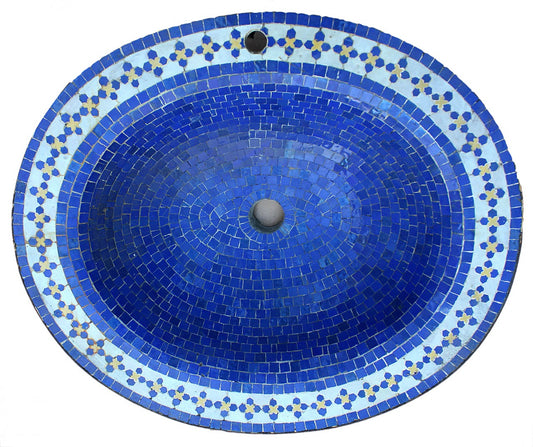 Moroccan Mosaic Oval Shaped Sink Top - MS004