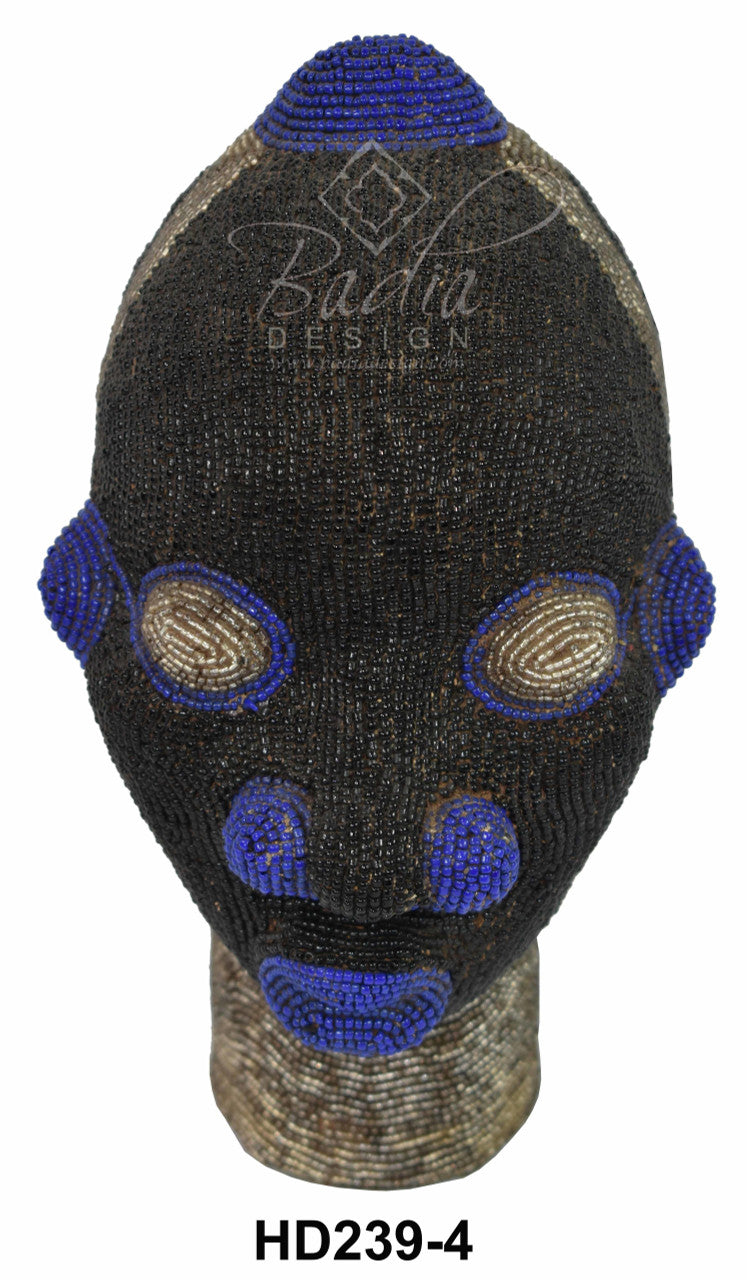 Handmade African Beaded Head Sculptures