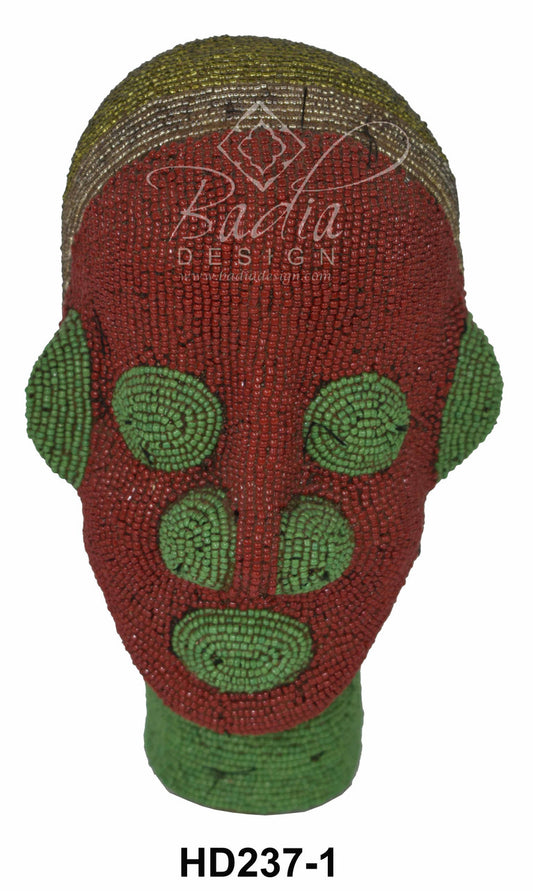 Handmade African Beaded Head Sculptures