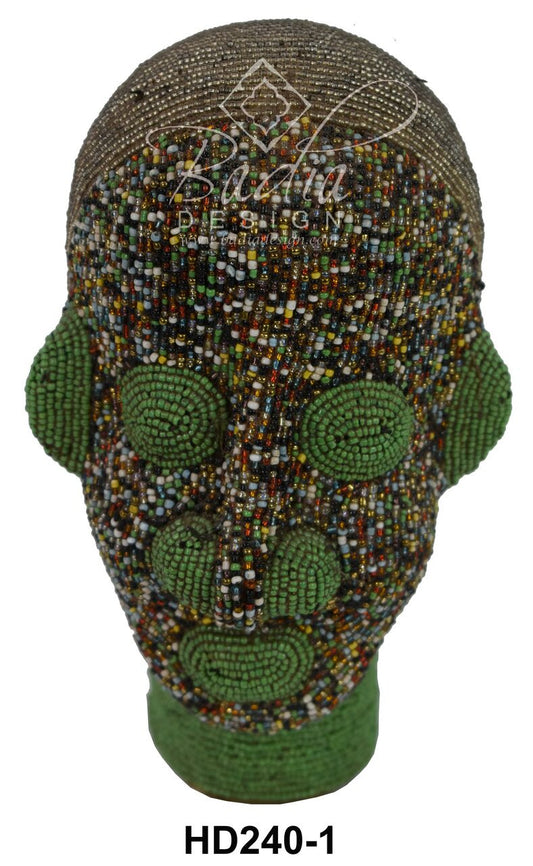 Handmade African Beaded Head Sculptures