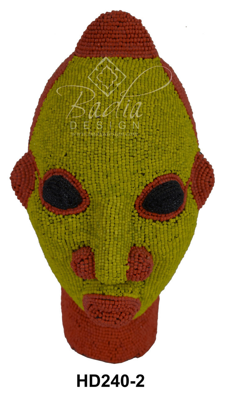 Handmade African Beaded Head Sculptures