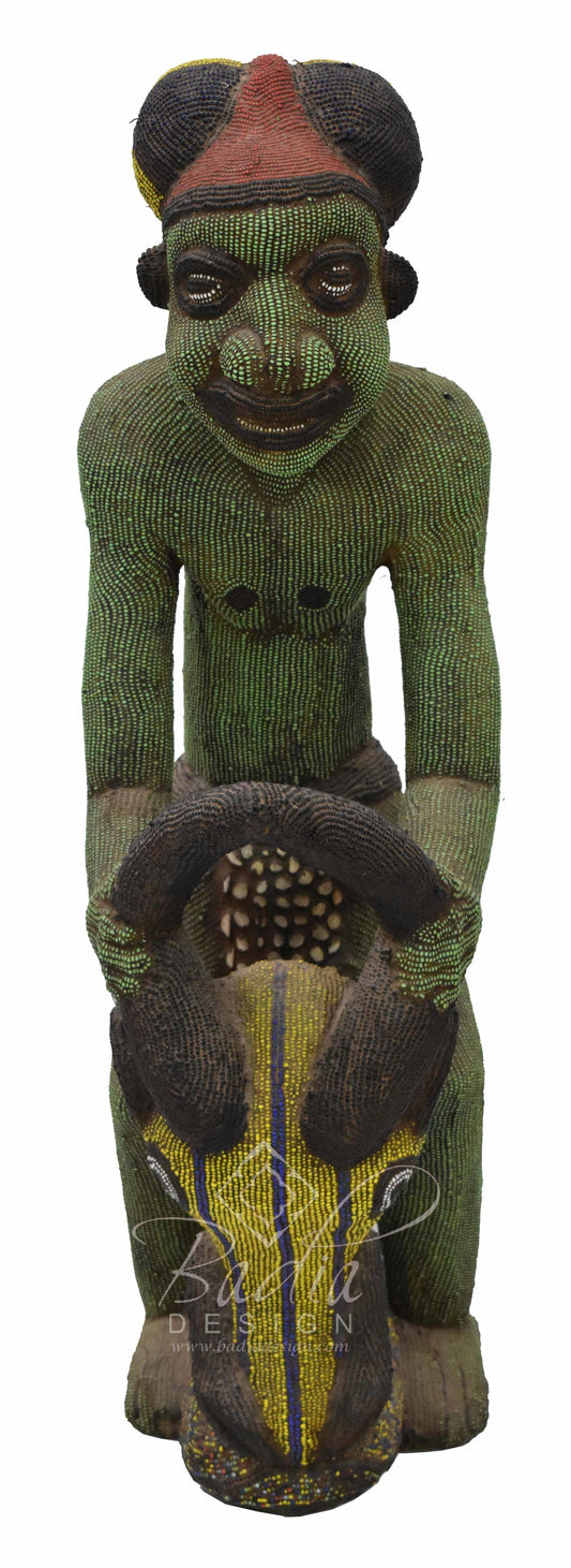 African Handmade Beaded Sculpture - HD233