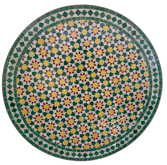 Round Vivid Color Tile Table Top