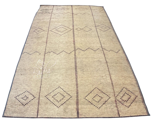 Large Handwoven Berber Designed Straw Mat