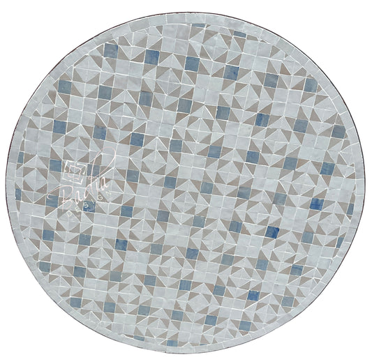 Intricately Designed Round Mosaic Tile Table Top