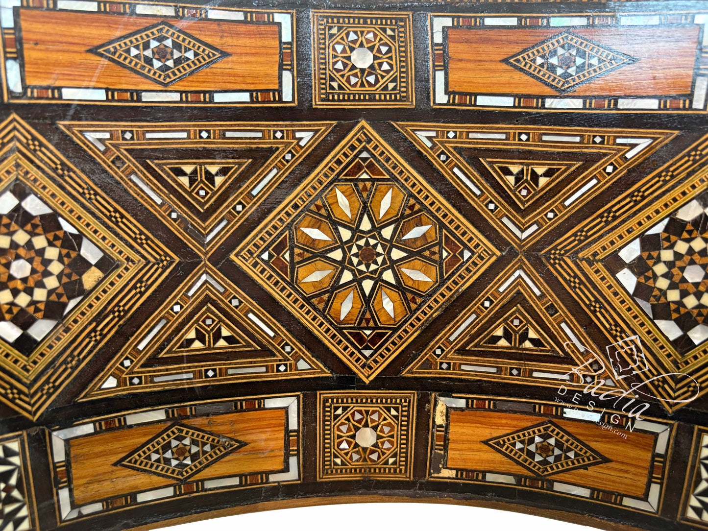 Handcrafted Mother of Pearl Inlay Chair with Cushion