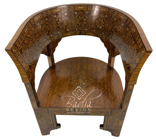 Handcrafted Mother of Pearl Inlay Chair