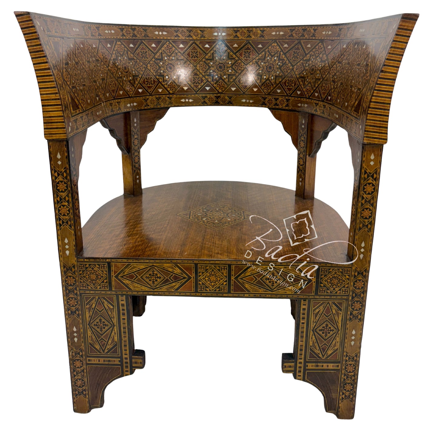Handcrafted Mother of Pearl Inlay Chair