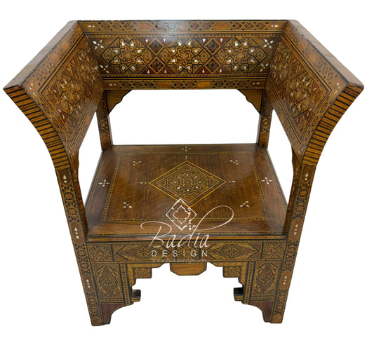 Handcrafted Mother of Pearl Inlay Chair