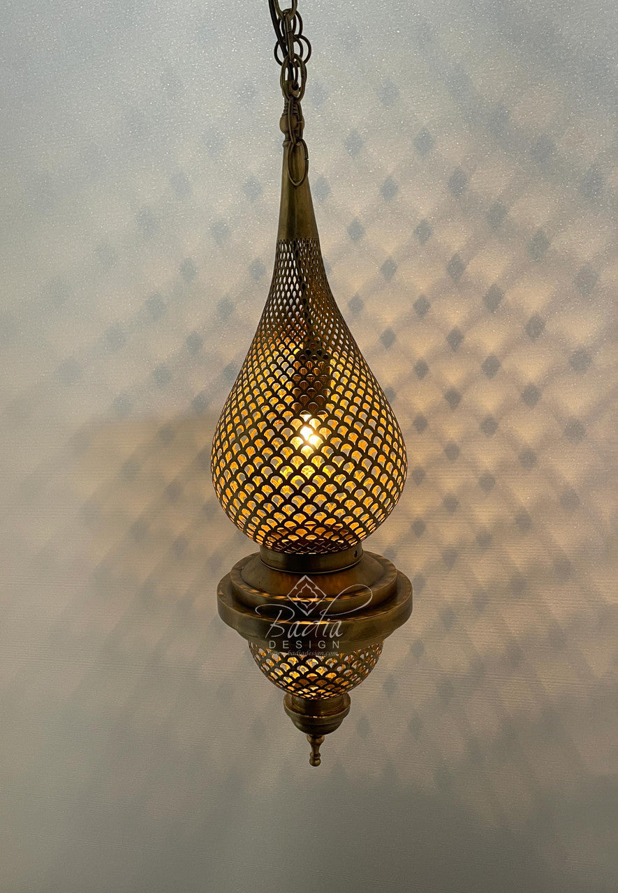 Intricately Designed Brass Chandelier