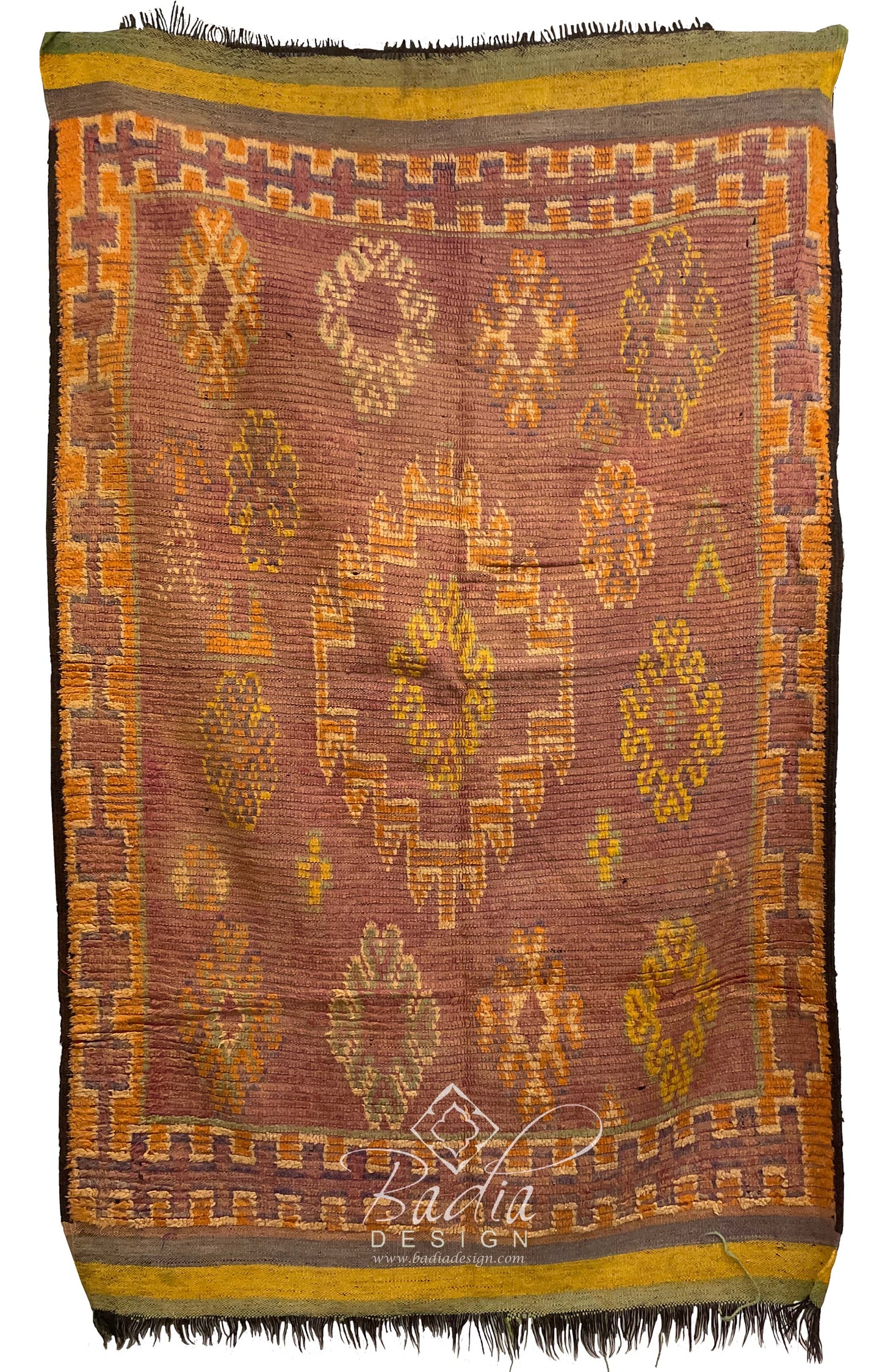 Small Multi-Color Moroccan Rug with Tribal Designs