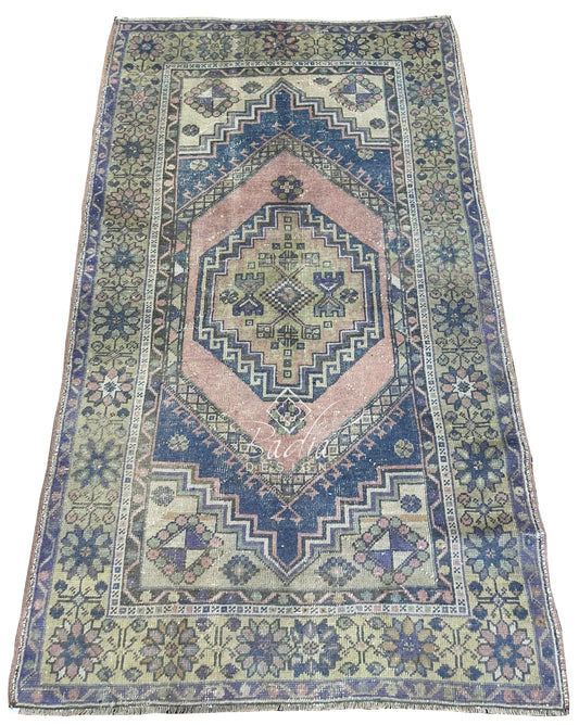 Green Multi-Color Handmade Moroccan Rug