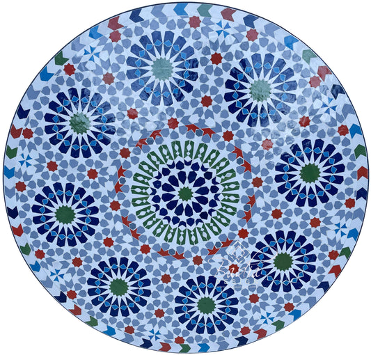 Intricately Designed and Vivid Color Ceramic Tile Table Top