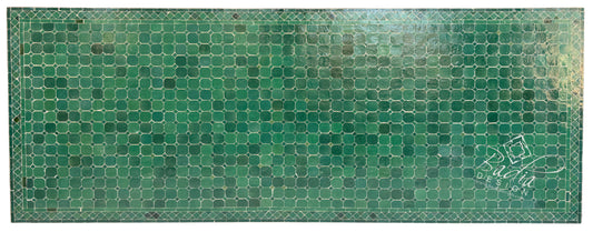 95" x 40" Moroccan Multi-Tone Green Mosaic Tile Table