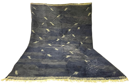 Black Vintage Handwoven Moroccan Berber Rug