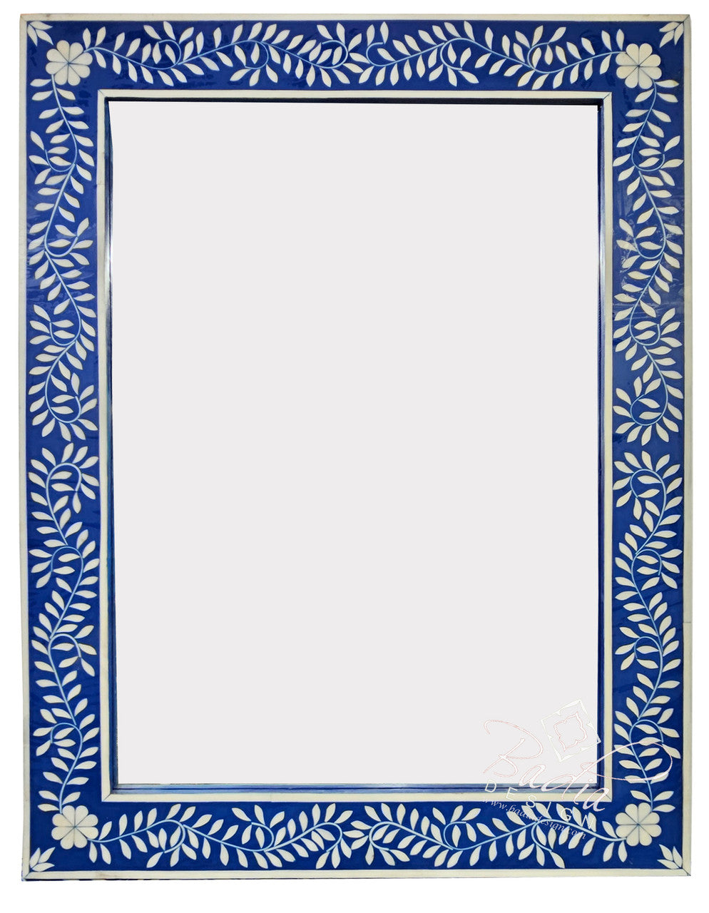 Blue Camel Bone Inlay Dresser with Mirror Set