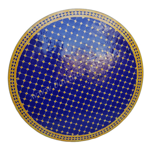 Blue and Yellow Moroccan Mosaic Tile Table Top