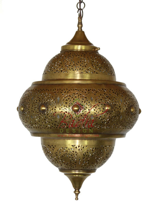 Brass Lantern with White Glass Eyelets