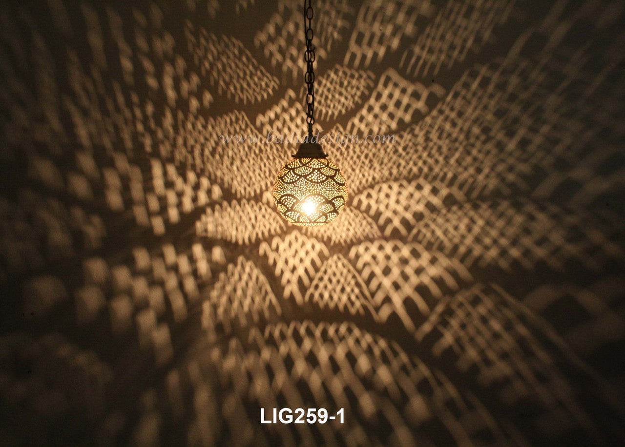 Hand Punched Brass Lantern