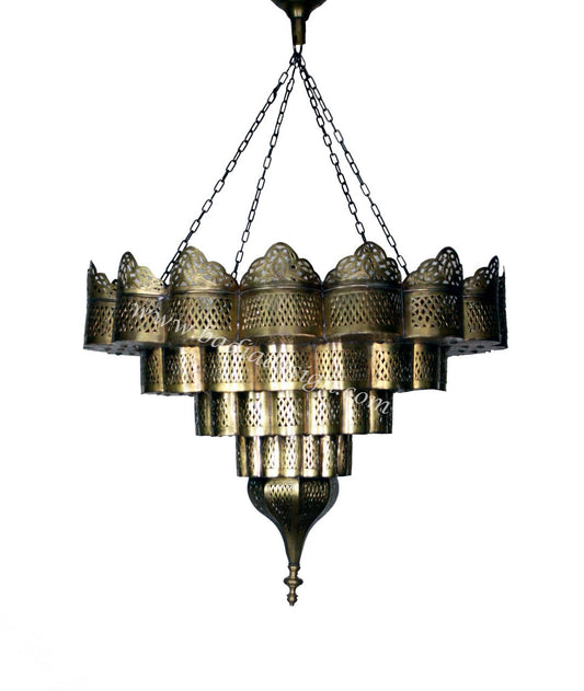 Brass Upside Down Cake Chandelier