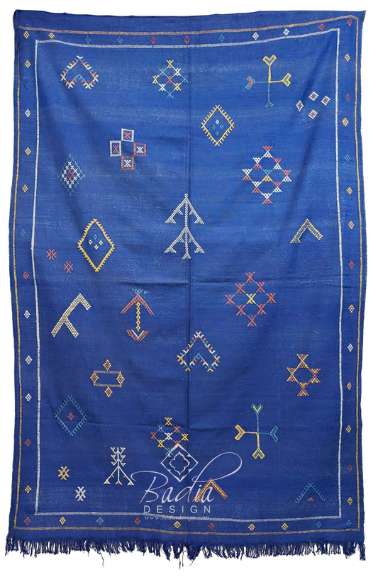 Blue Cactus Silk Rug