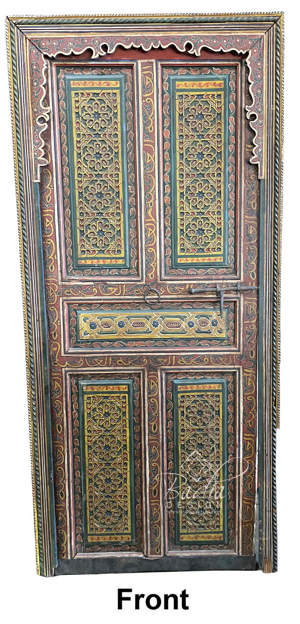 Multi-Color Hand Painted Wooden Door