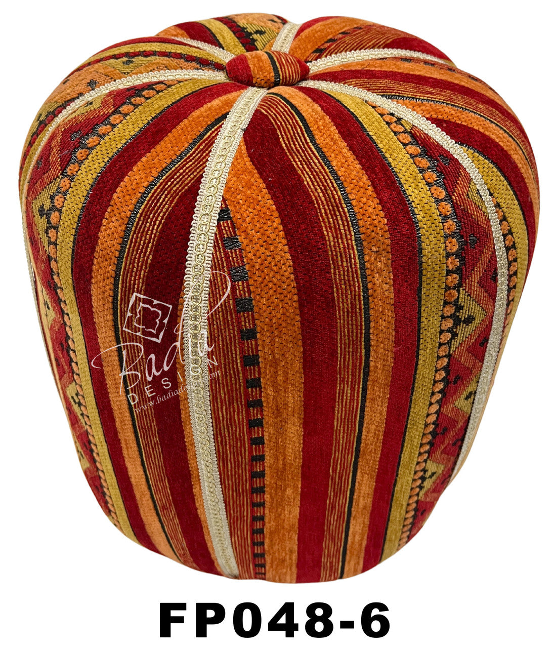 Multi-Color Moroccan Fabric Pouf