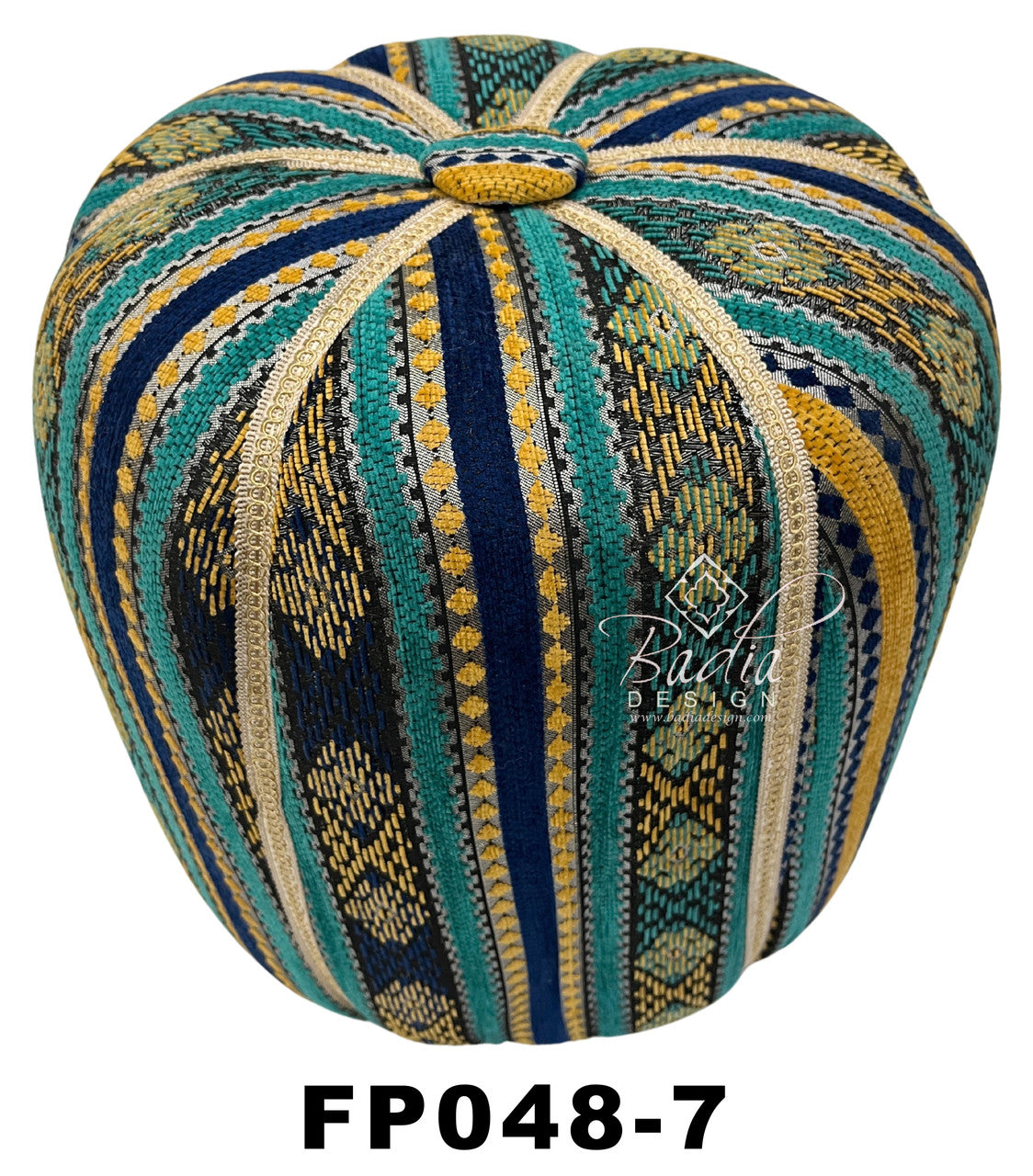 Multi-Color Moroccan Fabric Pouf