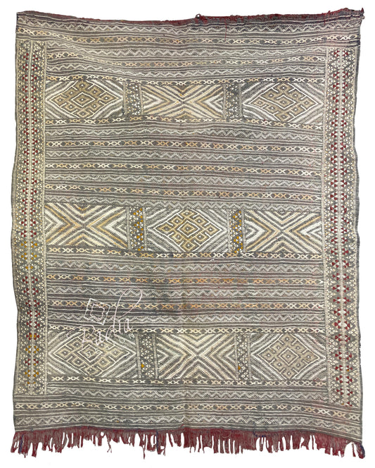Multi-Color Traditional Moroccan Kilim Rug