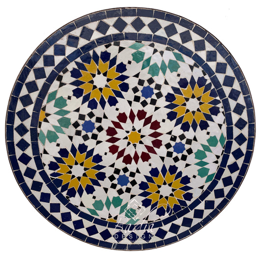 Round Multi-Color Tile Table Top