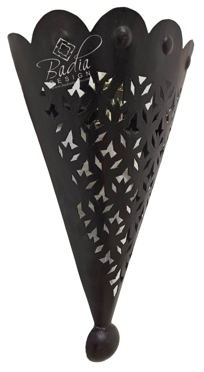 Rustic Cone Shaped Iron Wall Sconce