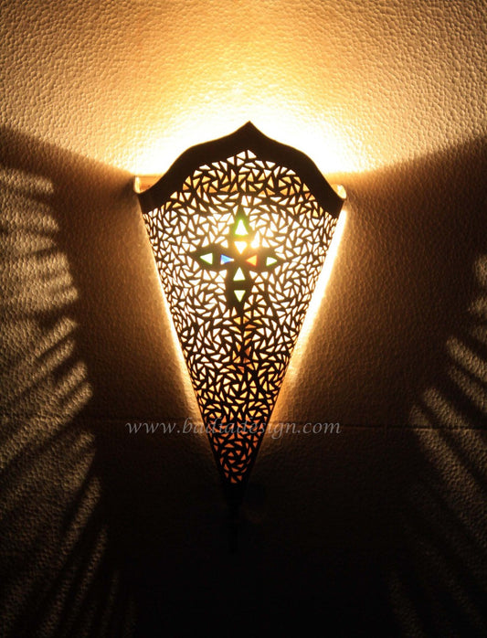 Intricately Designed Brass Wall Sconce