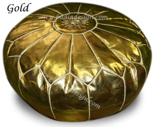 Extra Large Metallic Faux Leather Ottoman
