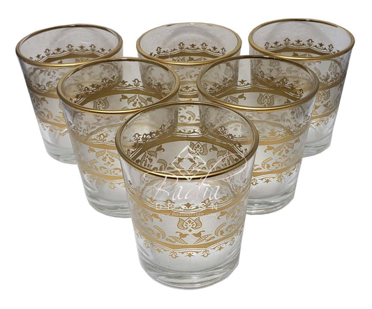 Gold Motif Design Clear Beverage Glasses - DOF34-171