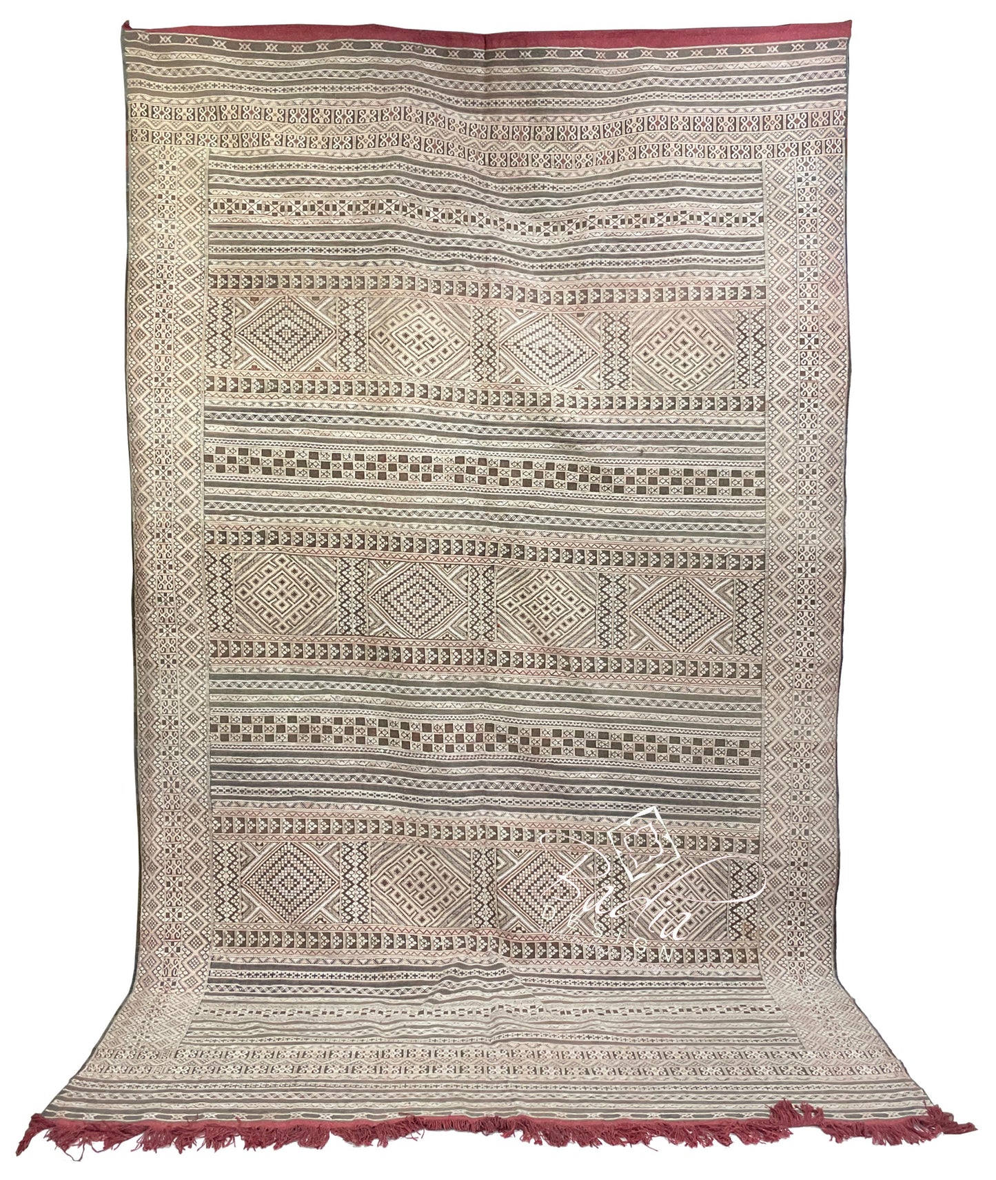 Gray Multi-Color Handmade Moroccan Kilim Rug