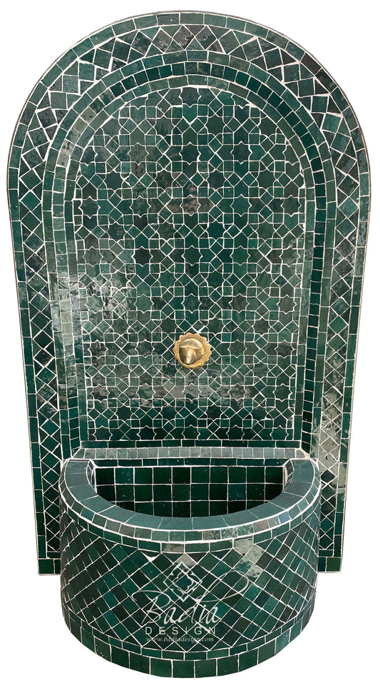 Green Moroccan Mosaic Tile Water Fountain