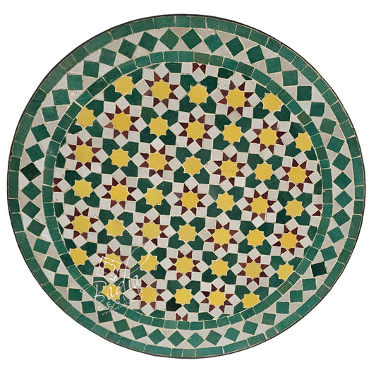Green Intricately Designed Tile Table Top