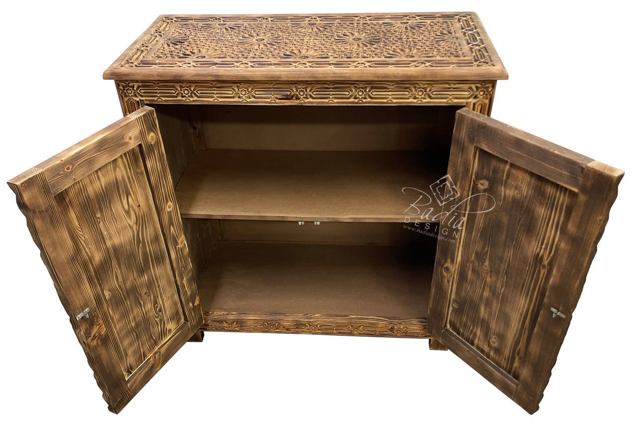 Hand Carved Wooden Storage Cabinets