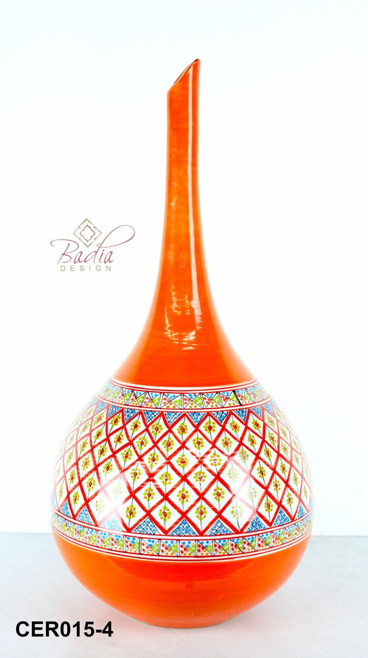 Modern Hand Painted Tunisian Ceramic Vase