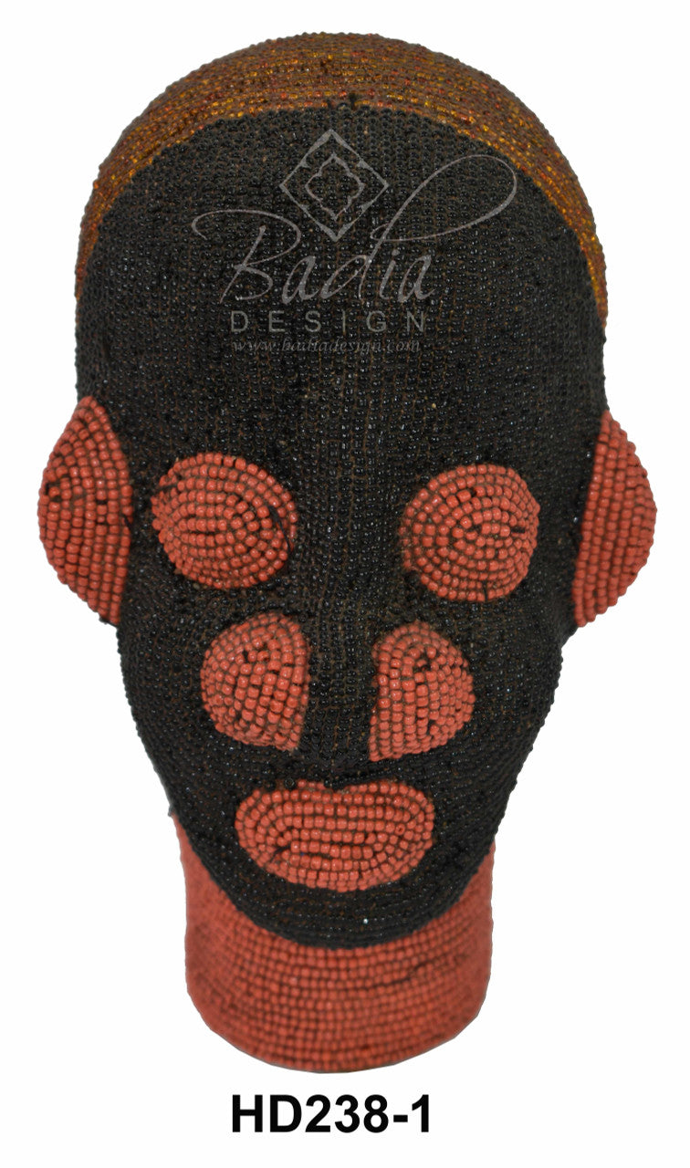 Handmade African Beaded Head Sculptures