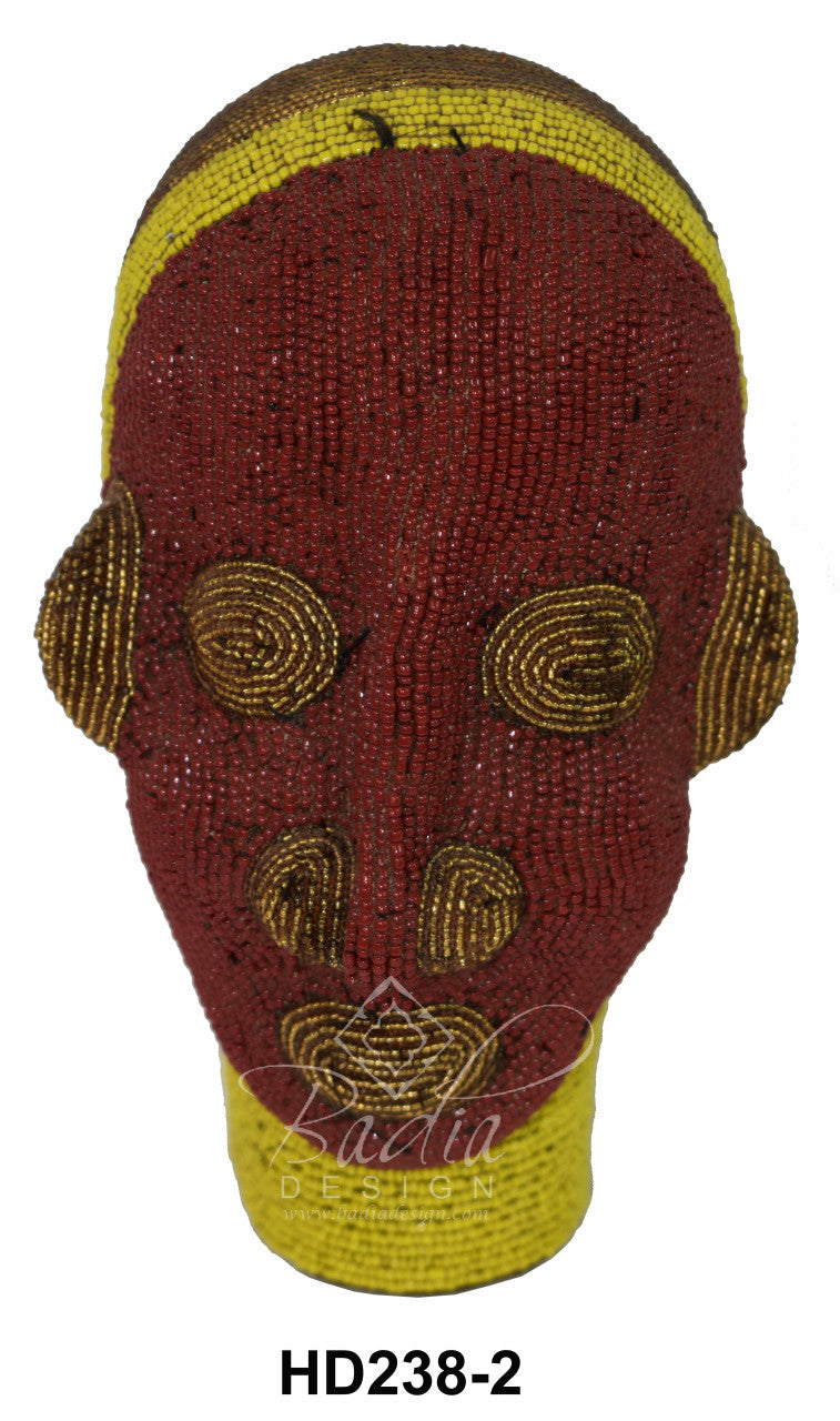 Handmade African Beaded Head Sculptures