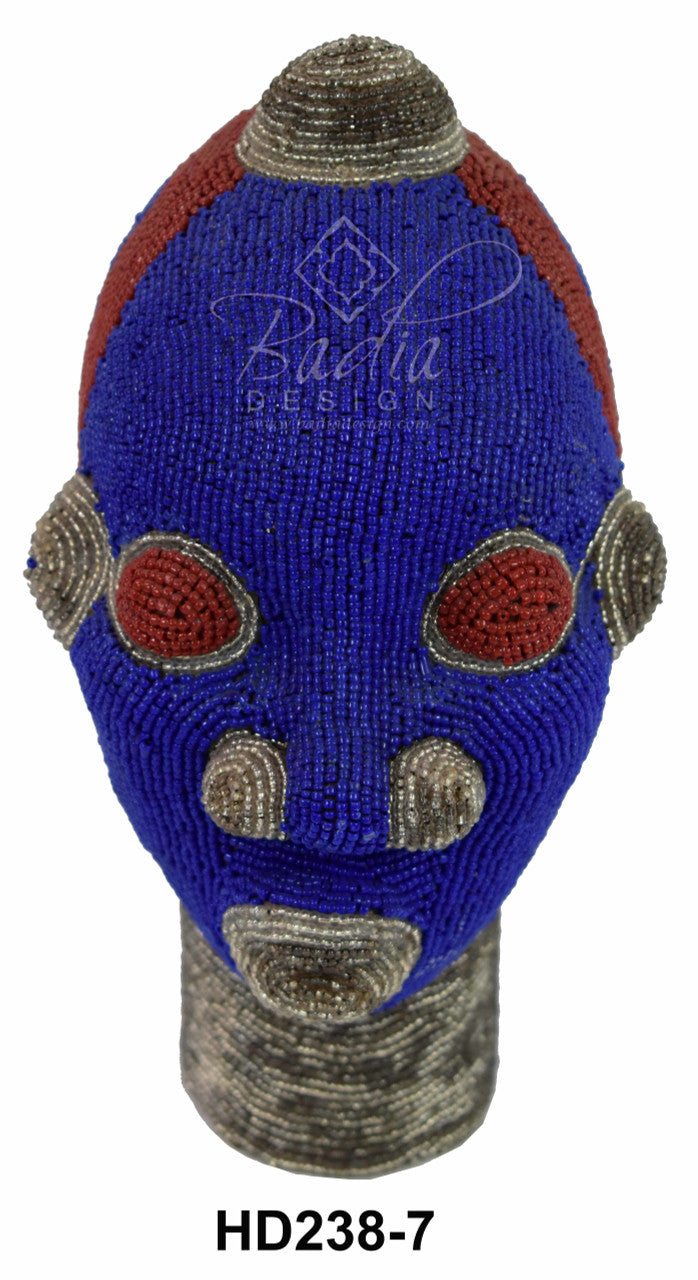 Handmade African Beaded Head Sculptures