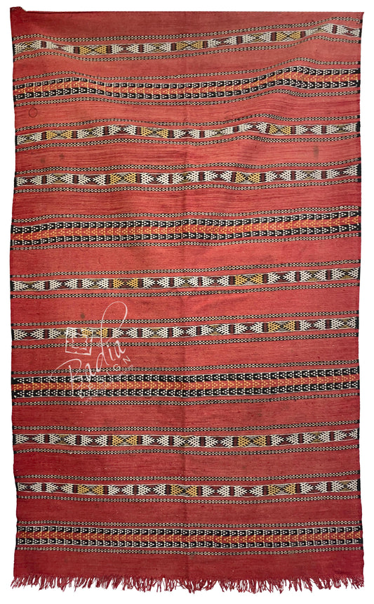 Red Moroccan Tribal Kilim Rug