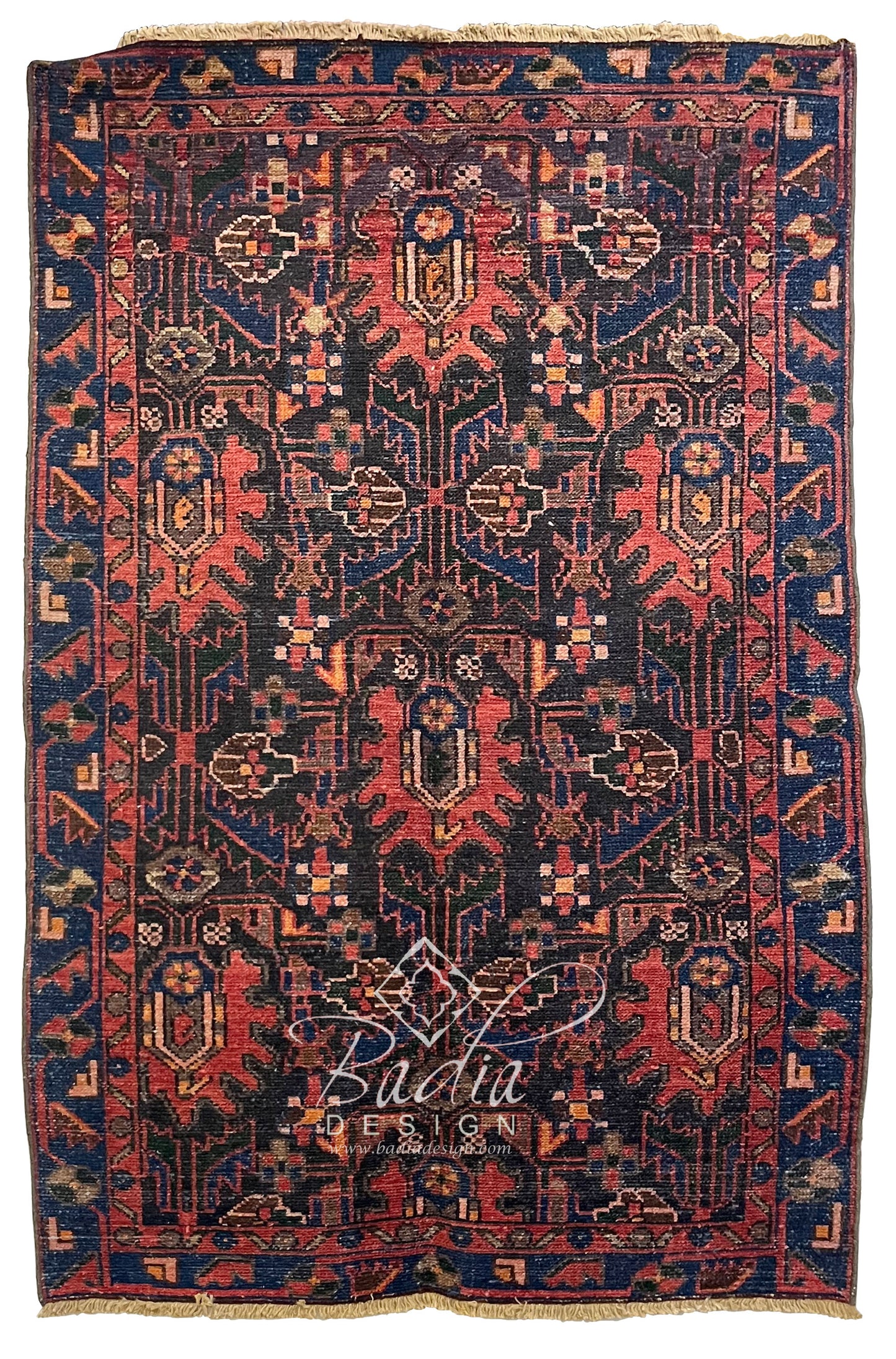 Red Multi-Color Area Turkish Rug