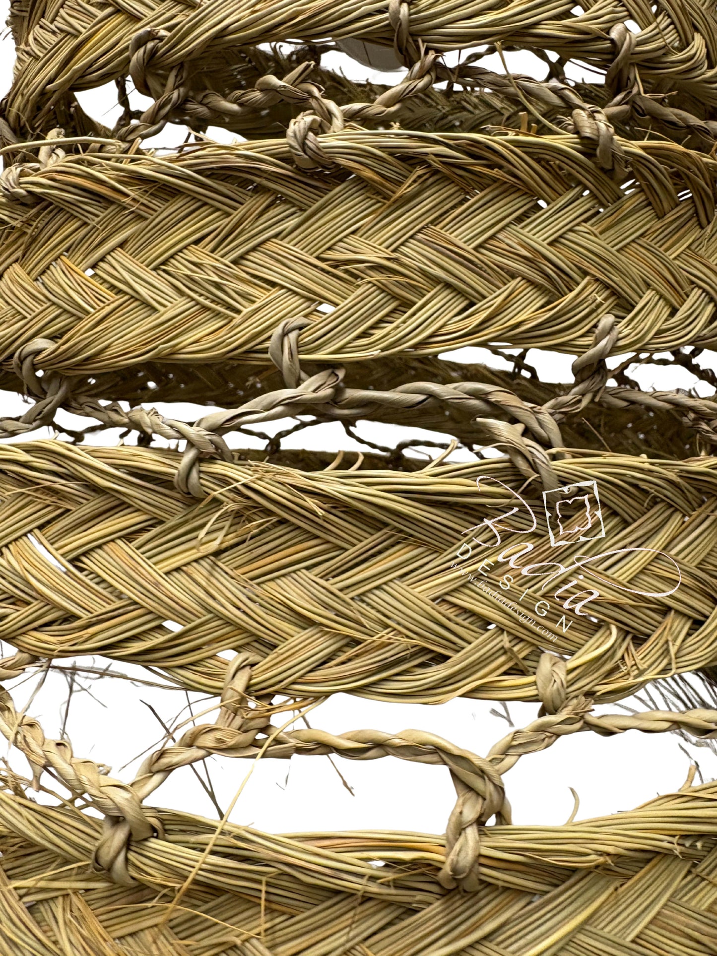 Tall Cone Shaped Raffia Lantern