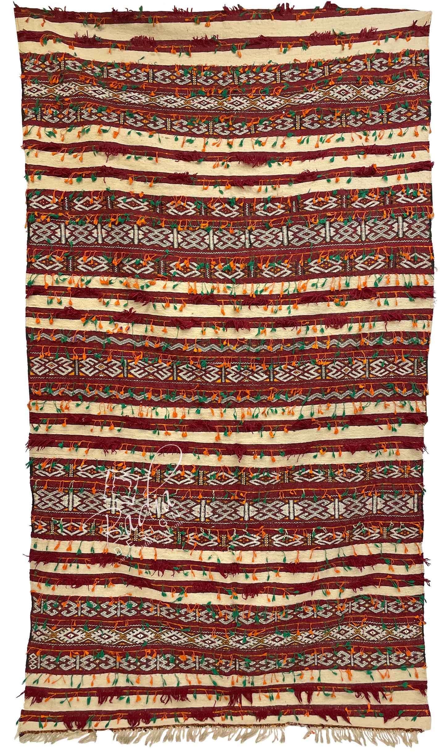Handwoven Moroccan Kilim Rug with Tribal Designs