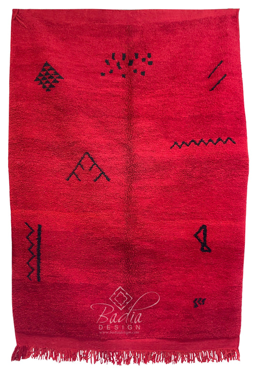 Small Moroccan Red Tribal Rug