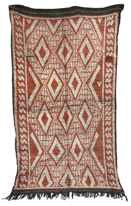 Red Multi-Color Vintage Rug with Tribal Designs